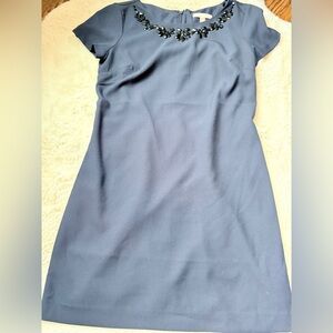 Banana Republic Navy Dress with Embellished Neckline